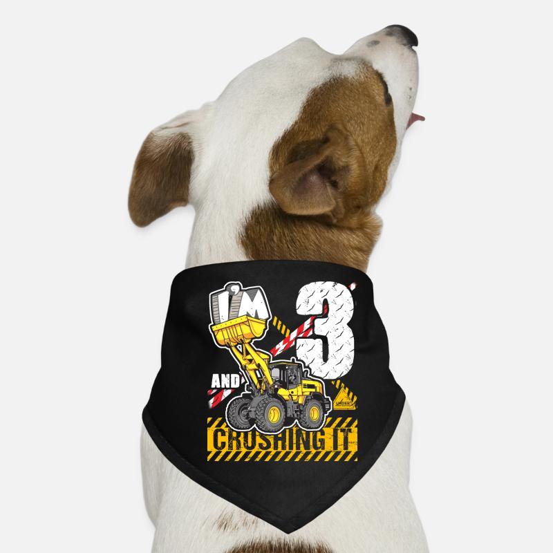 Ich bin 3 & Crushing It 3. Geburtstag Jungen Bagger Hunde-Bandana