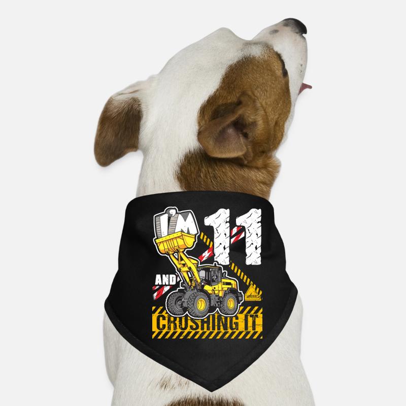 Ich bin 11 & Crushing It 11th Birthday Boys Excavator Hunde-Bandana