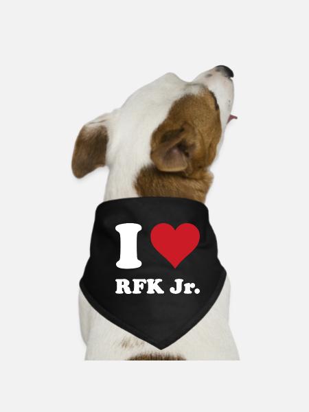 I Heart RFK JR - Dog Bandana - black - Front