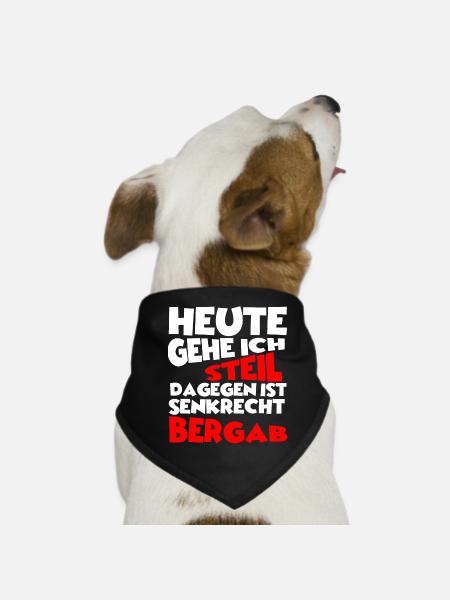 Heute gehe ich steil, dagegen ist senkrecht bergab - Hunde-Bandana - Schwarz - Vorne