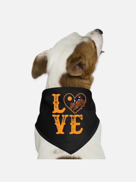 Pferdeliebe, Pferd, Pferdenarr - Hunde-Bandana - Schwarz - Vorne