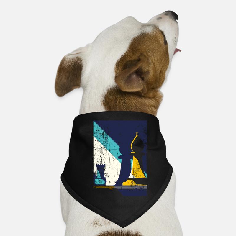 Retro Schachspieler Geschenk Hunde-Bandana