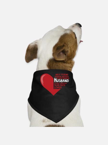 Ehemann, Bester Freund, Partner, Teamkollege - Hunde-Bandana - Schwarz - Vorne