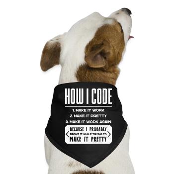 Programmierer, Code, Nerd, Programmierung - Hunde-Bandana - Schwarz - Vorne