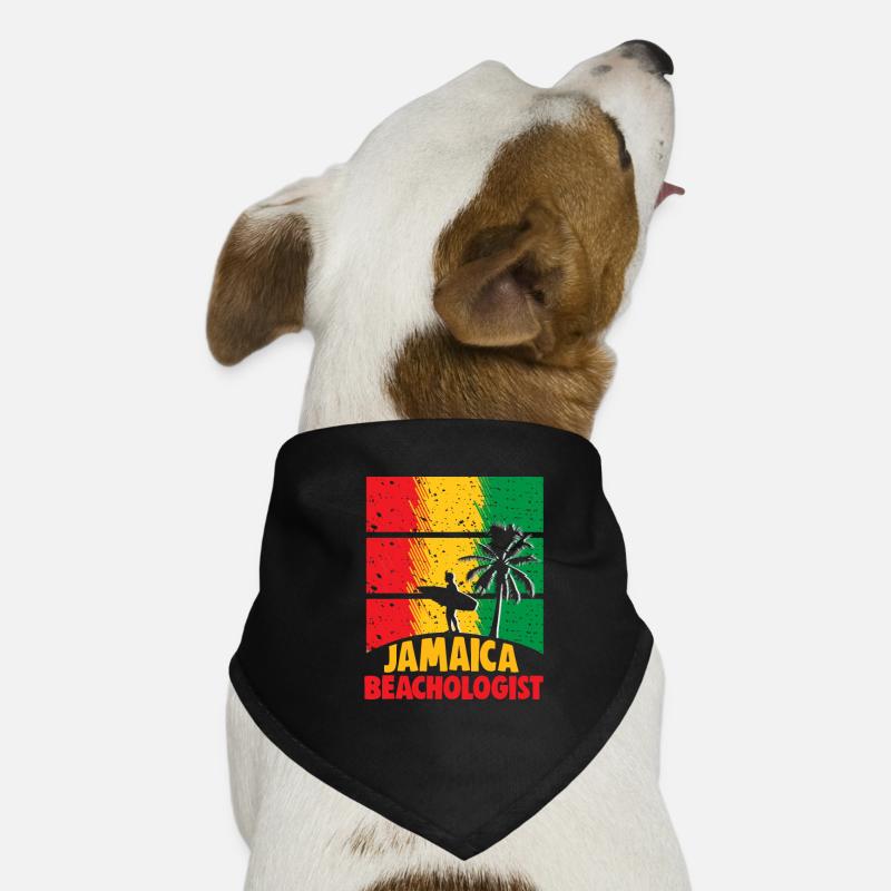 Jamaika Strandurlaub am Meer Design Strandmotiv Hunde-Bandana