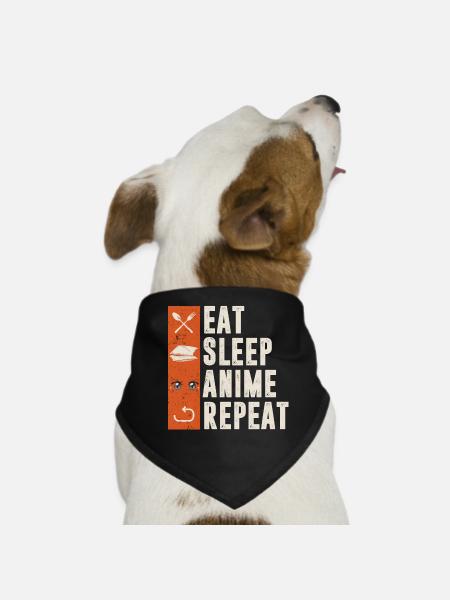 Répétition de l’anime du sommeil - Bandana pour chien - noir - Devant