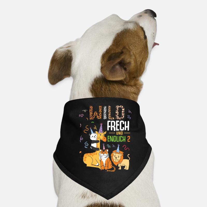 Wild Frech und Endlich 2 Jahre, 2. Geburtstag Hunde-Bandana