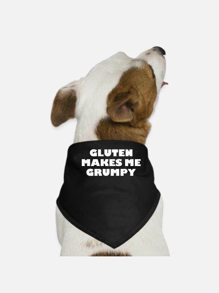 Glutenallergie, Glutenfrei - Hunde-Bandana - Schwarz - Vorne
