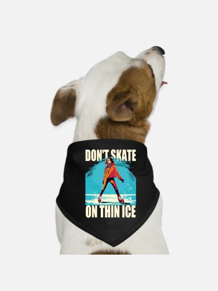 Patineur sur glace Patinage sur glace Patinage sur glace - Bandana pour chien - noir - Devant