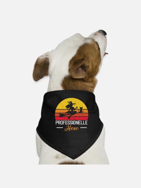Magische Dunkle Kunst Okkulte Hexen Designs - Hunde-Bandana - Schwarz - Vorne