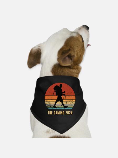 Camino 2024 Santiago de Compostela Jakobsweg Tour - Hunde-Bandana - Schwarz - Vorne