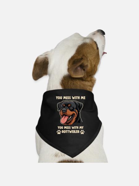 Dogs Rottweiler Dog Lovers - Dog Bandana - black - Front