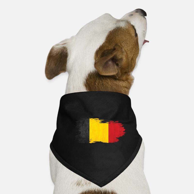 Belgique - Drapeau national, effet pinceau Bandana pour chien