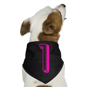 Zahl eins - Nummer 1 pink Mädchen Trikotnummer - Hunde-Bandana - Schwarz - Vorne