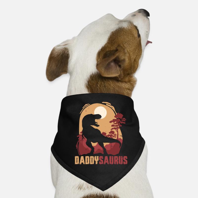 Daddysaurus Sunset Silhouette - Dog Bandana - black