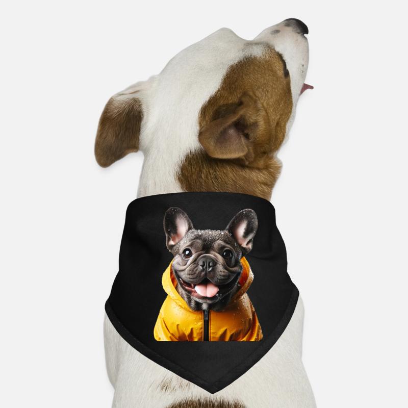 Joyeux bouledogue français en imperméable Bandana pour chien