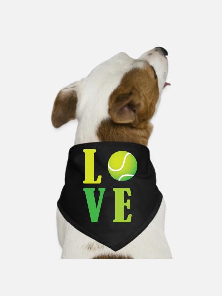 I Love Tennis  - Dog Bandana - black - Front