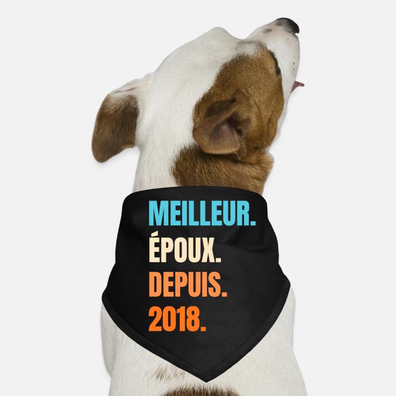 Meilleur Époux Depuis 2018 Cadeau Mari Bandana pour chien