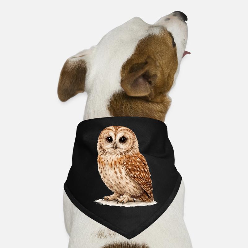 Forêt nocturne de la chouette aquarelle Bandana pour chien