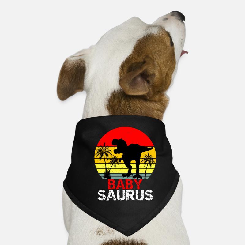 Babysaurus T Rex Dinosaur - Dog Bandana - black