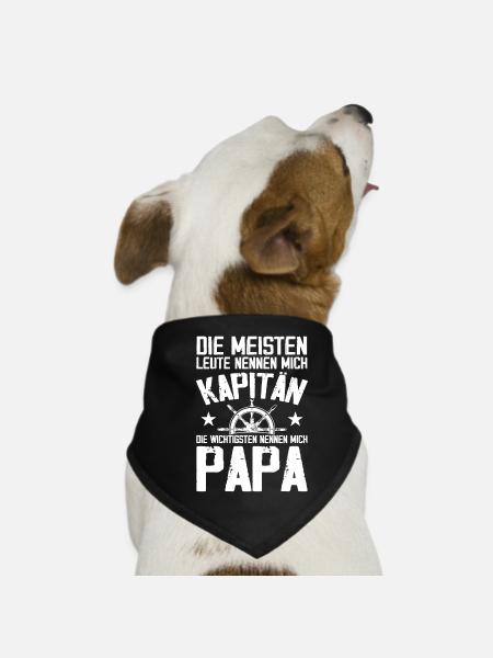Segeln Kapitän Segler Segelboot Papa Geschenk - Bandana pour chien - noir - Devant