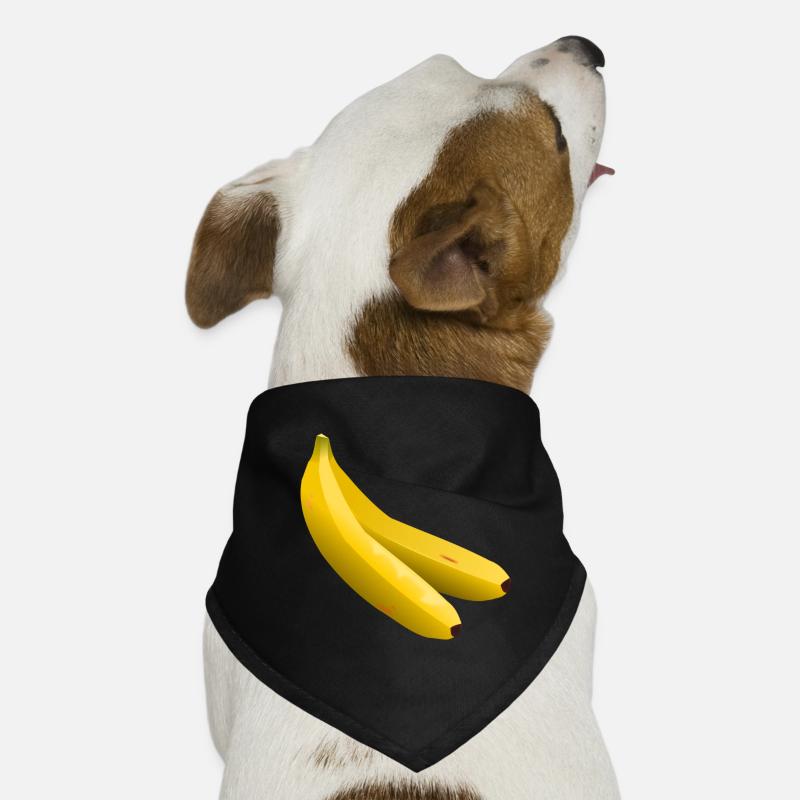 Twin Bananas Vector Yellow Dog Bandana