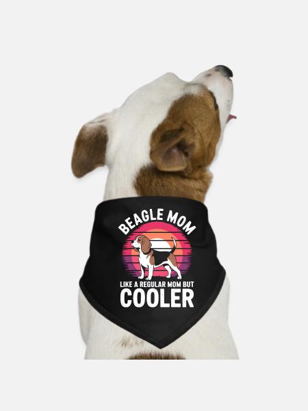 Beagle Mama Hund Mutter Lustiges Beagle Geschenk - Hunde-Bandana - Schwarz - Vorne