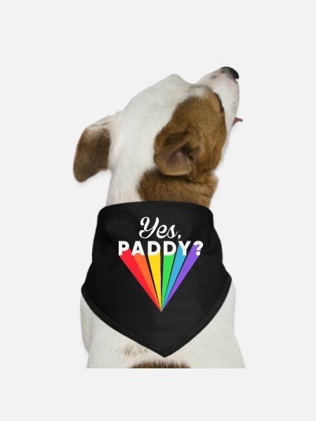 Gay Lesbian Rainbow T-Shirt Gift Idea - Dog Bandana - black