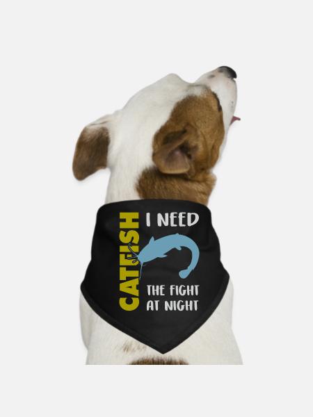 Catfish fishing fight with the strong catfish - Dog Bandana - black - Front