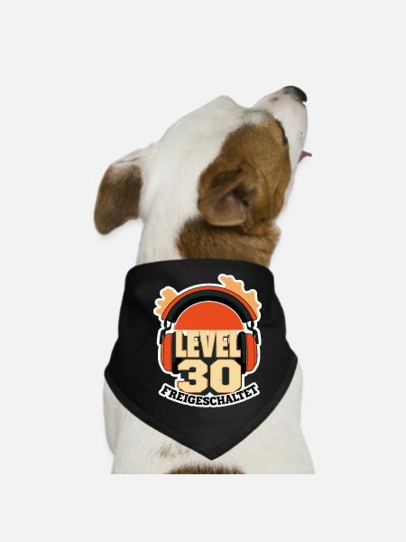 Alter 30 Frei Geschaltet Hörstück - Hunde-Bandana - Schwarz - Vorne