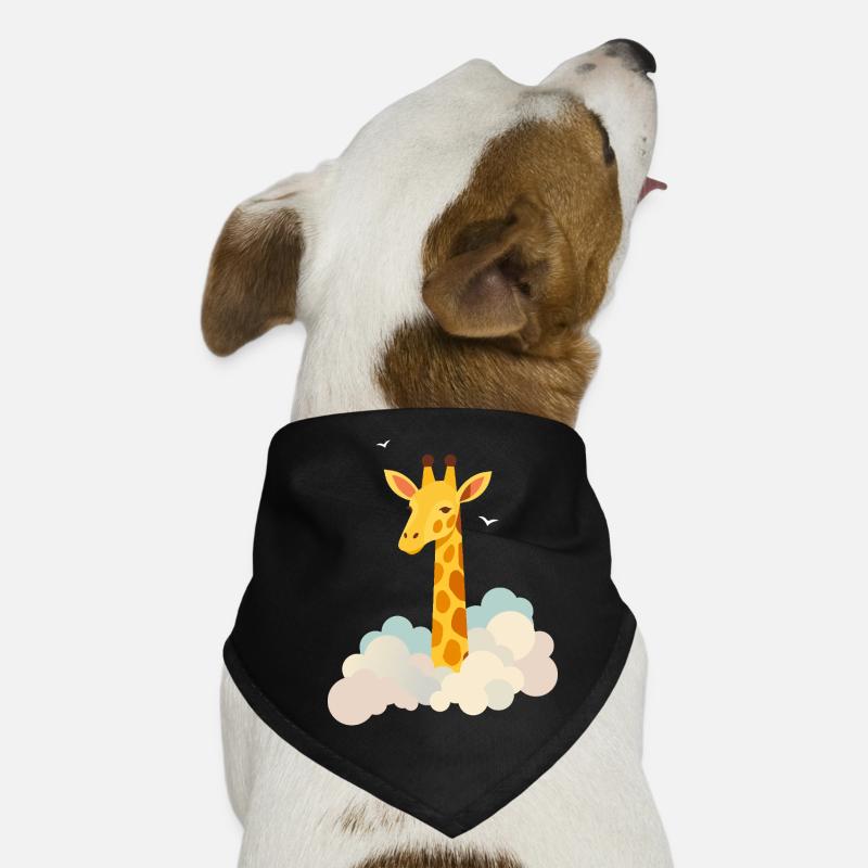 Douce girafe au-dessus des nuages – Motif onirique Bandana pour chien