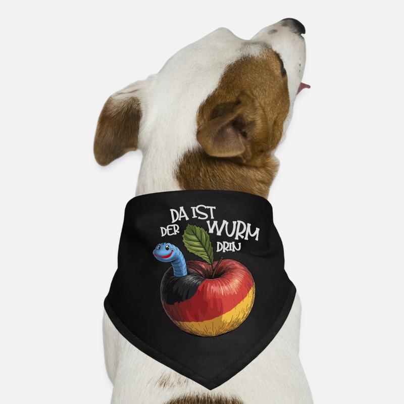 Wurm im Apfel mit Spruch Hunde-Bandana