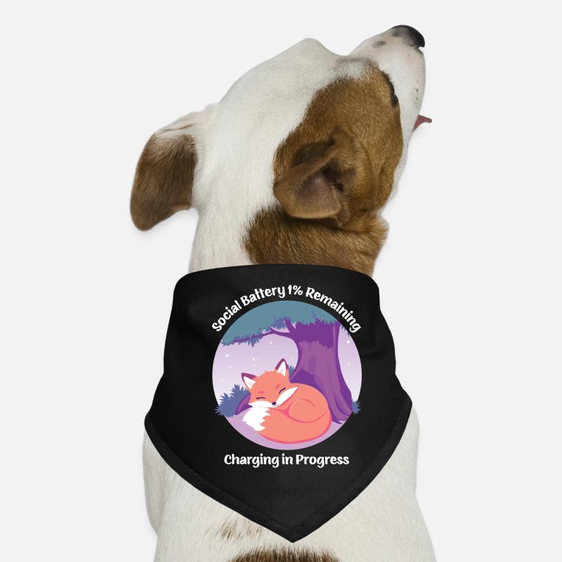 Cute fox with tree - Dog Bandana - black
