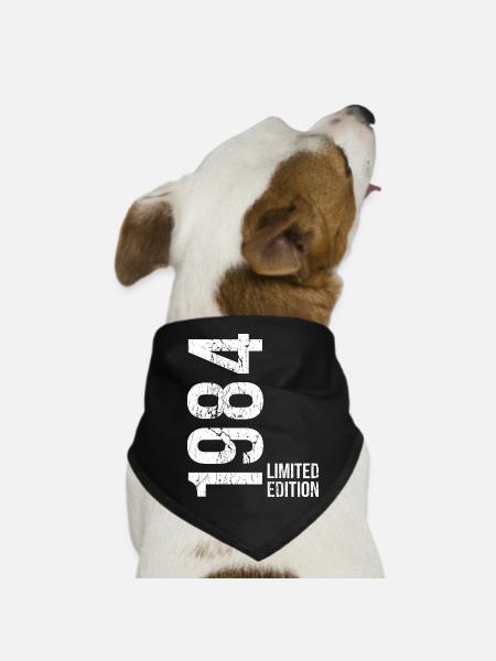 Chemise vintage 1984 pour le 42e anniversaire - Bandana pour chien - noir - Devant
