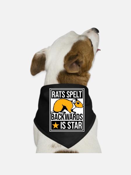 Rats Spelt Backwards Is Star Lustiger Ratte Spruch - Dog Bandana - black - Front