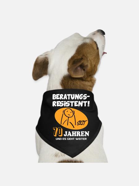 Comic Geburtstag 80 Jahre Happy Birthday - Hunde-Bandana - Schwarz - Vorne