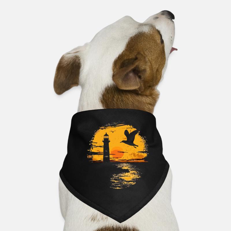 Seagull Seabird Lighthouse Sunset Dog Bandana