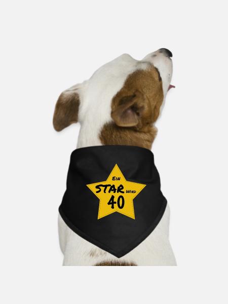 Ein Star wird 40 Jahre alt - Hunde-Bandana - Schwarz - Vorne