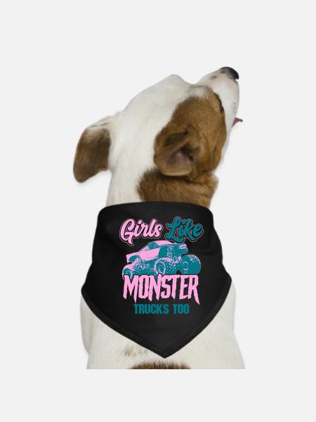 Camion monstre - Bandana pour chien - noir - Devant