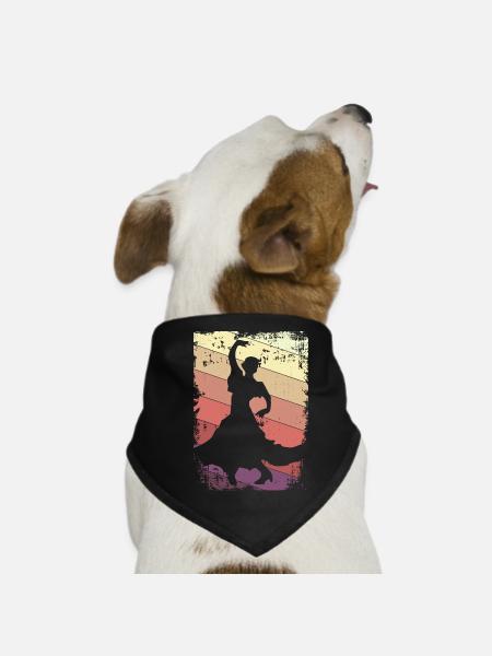 Flamenco Tanzen - Hunde-Bandana - Schwarz - Vorne