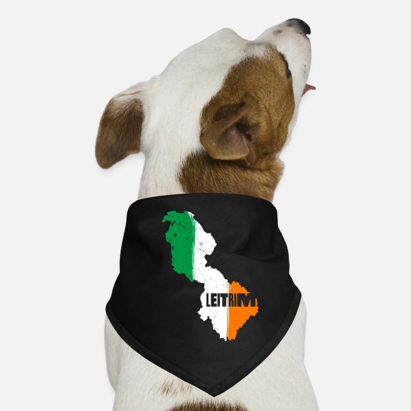 | du comté de Leitrim Irlande Contour de la carte du drapeau Bandana pour chien