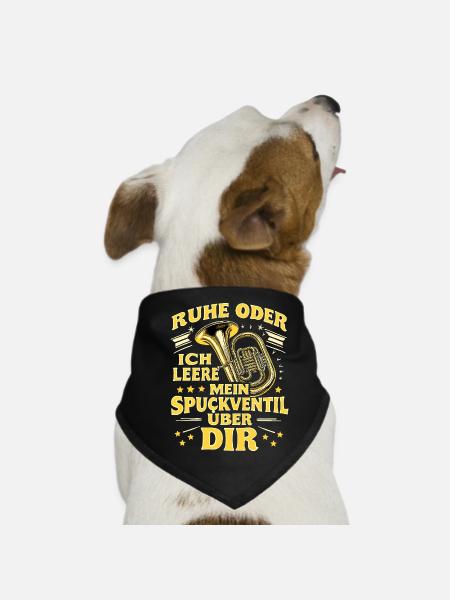 Tuba - Ruhe oder ich leere Spuckventil - Tubist - Hunde-Bandana - Schwarz - Vorne