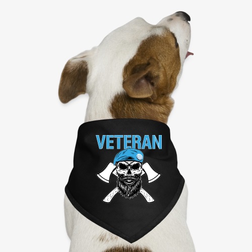 Veteran - Dödskalle med blå basker och yxor - Hundsnusnäsduk
