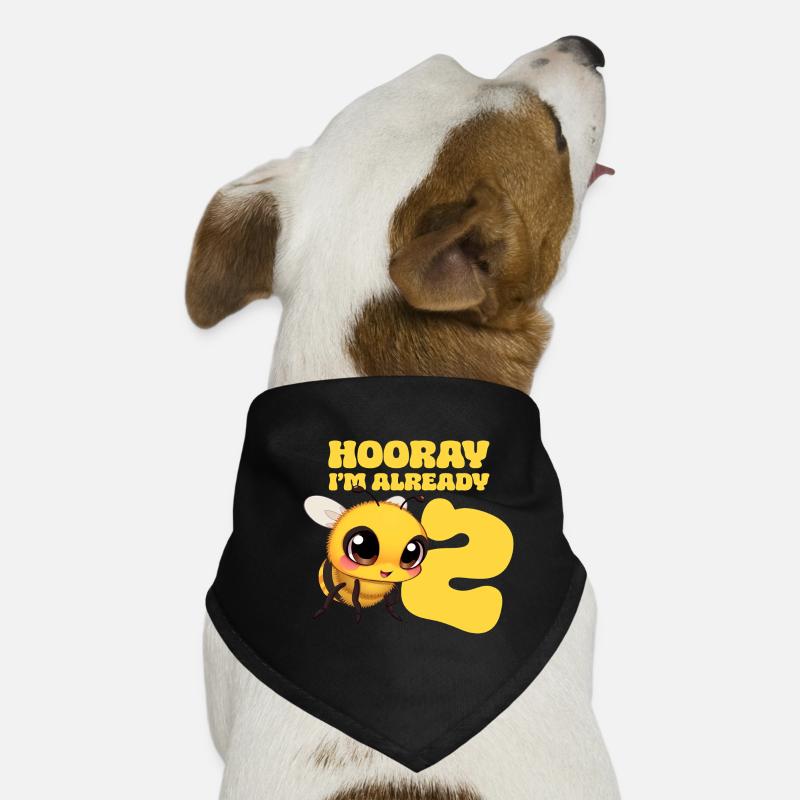 Bee 2 Years Birthday - Hooray I'm already 2 Dog Bandana