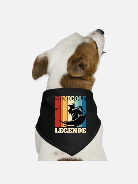 Minigolf Indoor Garten Minigolfer Geschenkidee - Hunde-Bandana - Schwarz - Vorne