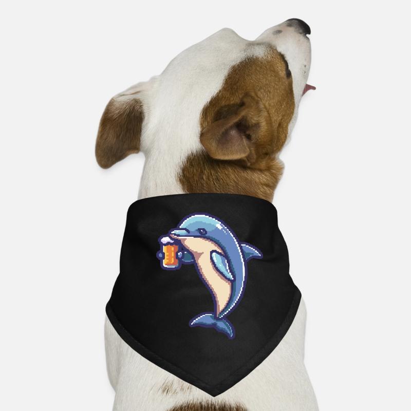 Delfin Pixel Beer Dog Bandana