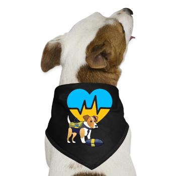 Patron-Ukrainischer Hund - Hunde-Bandana - Schwarz - Vorne