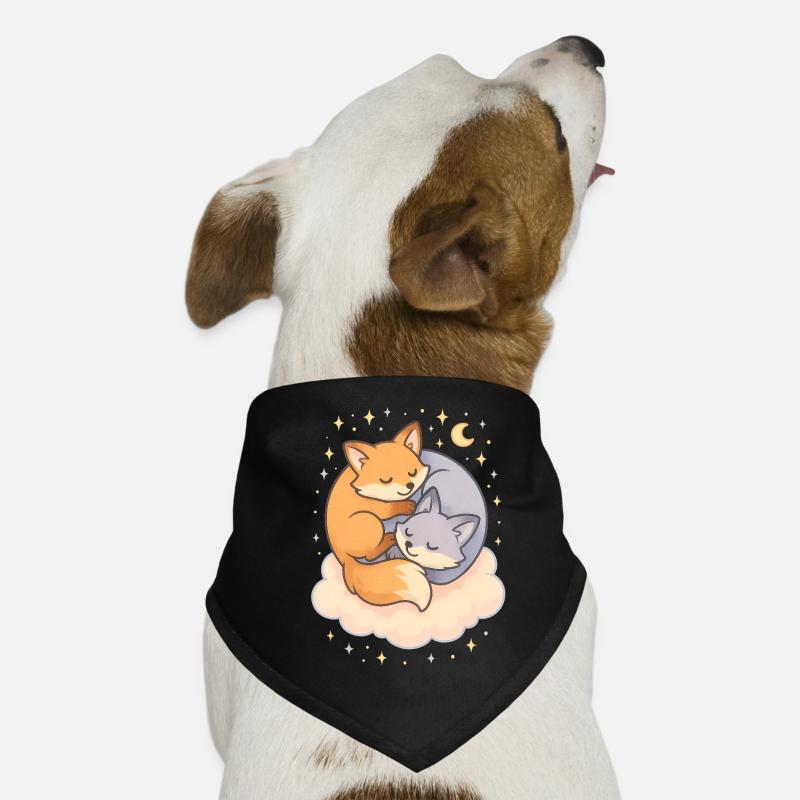 Cuddling Foxes Kawaii Dog Bandana