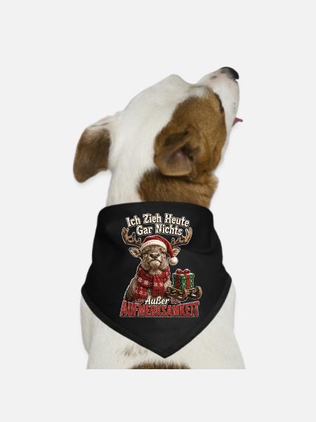Ich zieh heute gar nichts - Hunde-Bandana - Schwarz - Vorne