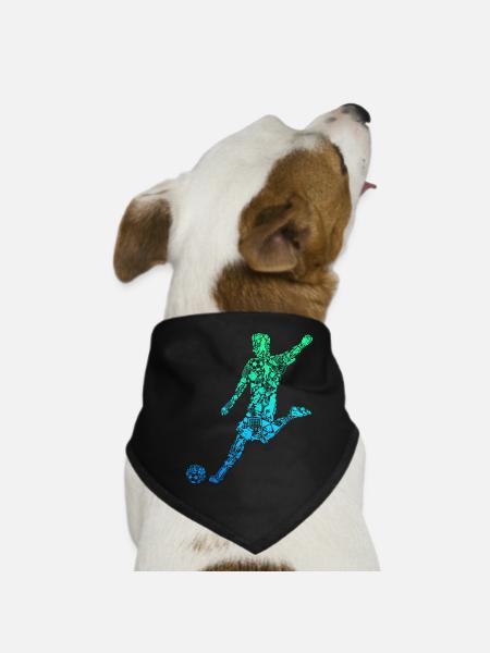 Fußball Fußballer Kinder Jungen Herren - Hunde-Bandana - Schwarz